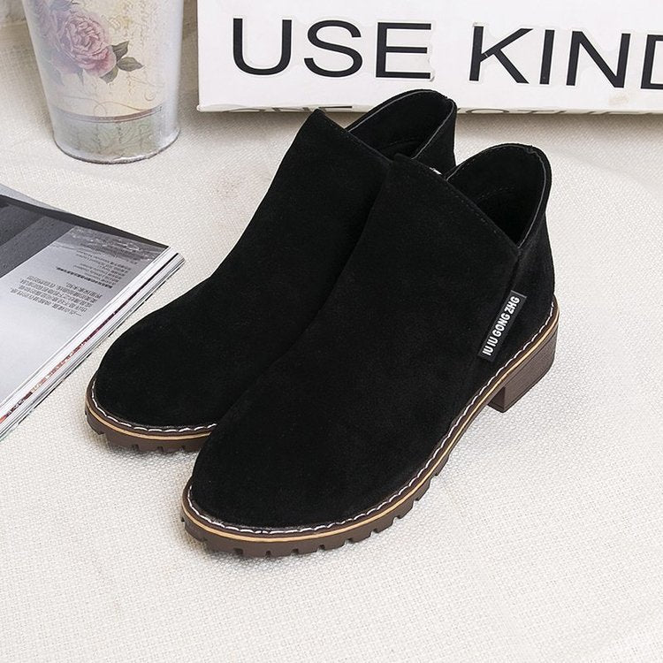 New Frosted Rough Heel Nude Boots - VEX CLUB HOUSE