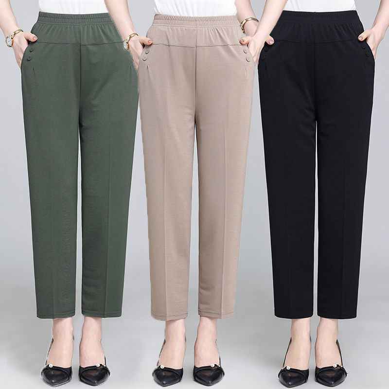 Summer Ice Silk Thin Casual Straight-leg Cropped Pants - VEX CLUB HOUSE