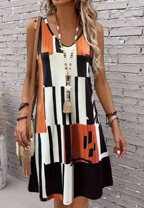 Casual Versatile And Stylish Striped V-neck Dress - VEX CLUB HOUSE