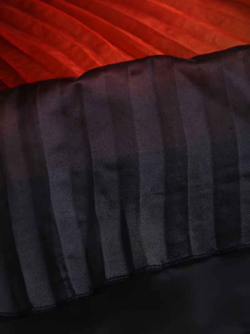 Stylish And Elegant Sleeveless Womens Pleated A-line Dress With A Gradient Hem - VEX CLUB HOUSE