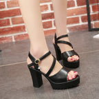 Fish mouth plus size high heel sandals - VEX CLUB HOUSE