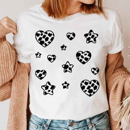 Fashion Printing Creative Color Lip Print Short Sleeve - VEX CLUB HOUSE