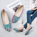 Light Color Shallow Mouth Pointed Flat Pumps Slip-on Gommino - VEX CLUB HOUSE