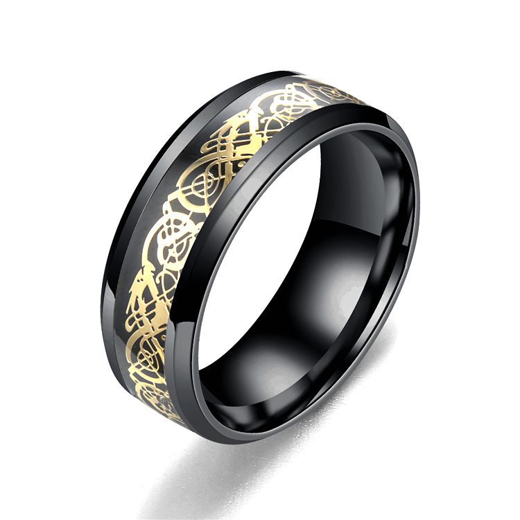 Dragon Pattern Rings Men Stainless Steel Ring Jewelry - VEX CLUB HOUSE