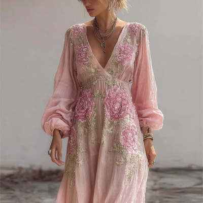 Womens Retro Loose-fitting Dress - VEX CLUB HOUSE