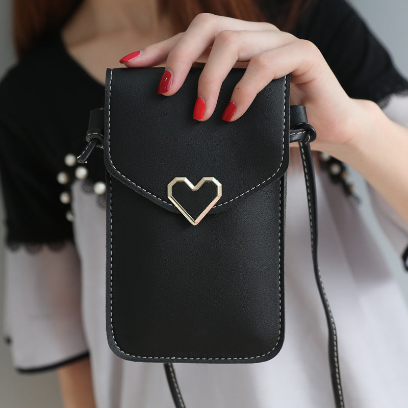 Love Buckle Mobile Phone Bags For Women Transparent Touch Screen Wallet Crossbody Shouder Bags - VEX CLUB HOUSE
