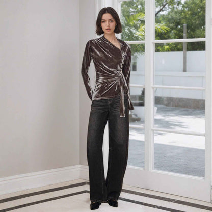 Half-open-collar Long-sleeve Base Shirt A Slim - VEX CLUB HOUSE