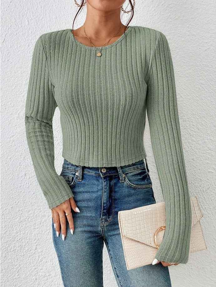 FallWinter Casual Slim-fit Solid-color Crew-neck Sweater - VEX CLUB HOUSE