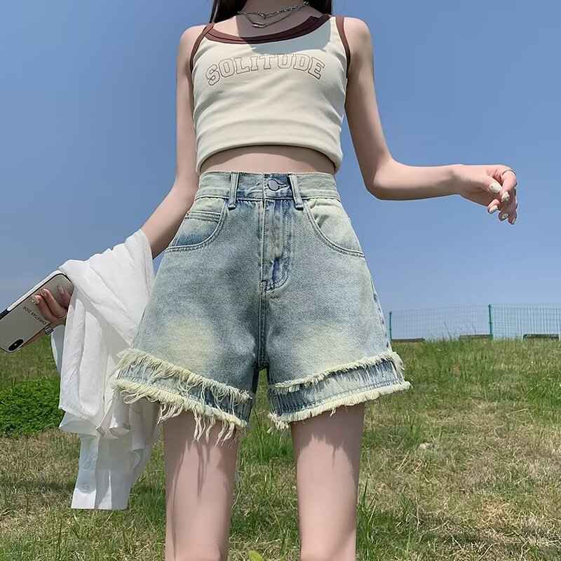 Raw-edge Denim Shorts For Women New Summer Style With A High Waist - VEX CLUB HOUSE