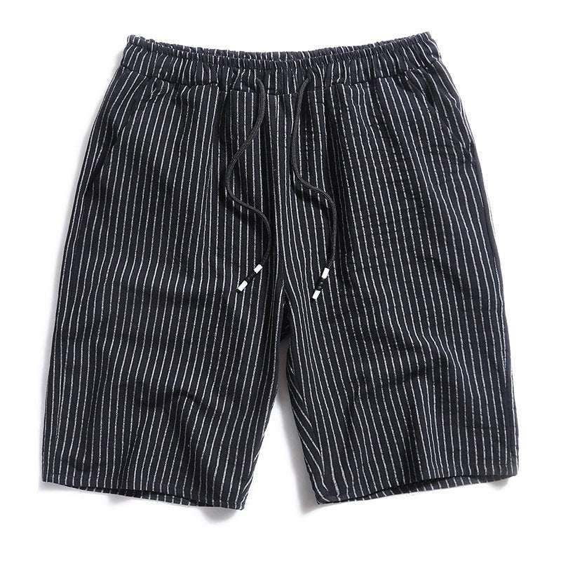 New Men's Cotton Five-Point Pants Striped Shorts Men - VEX CLUB HOUSE