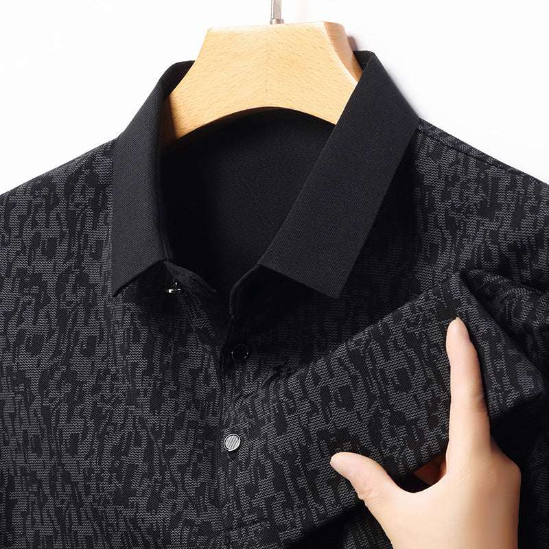 Summer Men's Thin Business Lapel Polo Shirt Short Sleeve - VEX CLUB HOUSE
