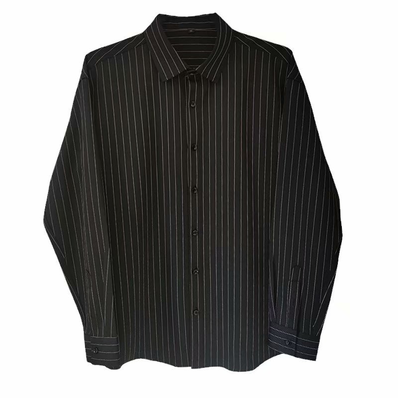 Striped White Shirt Men's Shirt Long Sleeve Casual - VEX CLUB HOUSE