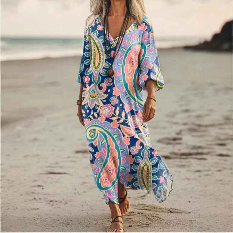 Womens Floral V-Neck Short-Sleeve Dress - VEX CLUB HOUSE