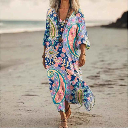 Womens Floral V-Neck Short-Sleeve Dress - VEX CLUB HOUSE