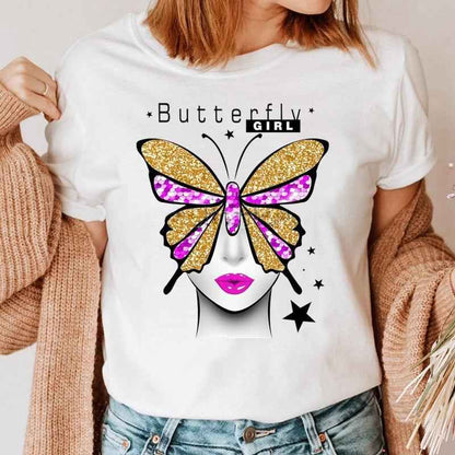 Fashion Printing Creative Color Lip Print Short Sleeve - VEX CLUB HOUSE