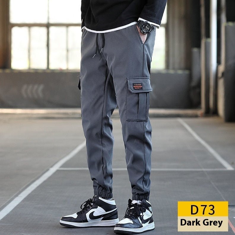 Men's Loose All-match Multi-pocket Wear-resistant Solid Color Ankle Banded Working Pants - VEX CLUB HOUSE