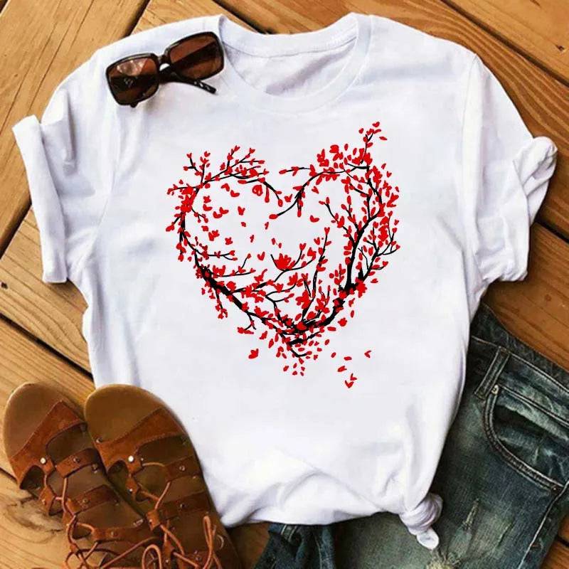 Heart Printed T Shirt
