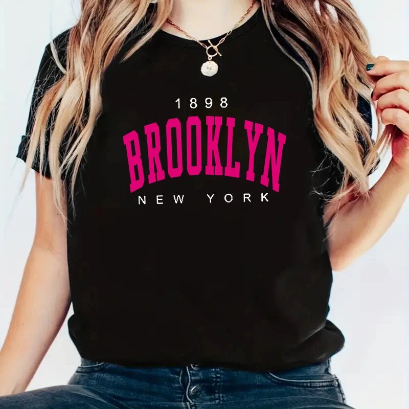 2024 New Summer Women T Shirt 1898 Brooklyn New York V E X C L U B H O U S E