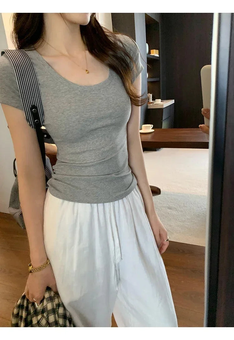 Casual Cotton T Shirt For Women V E X C L U B H O U S E