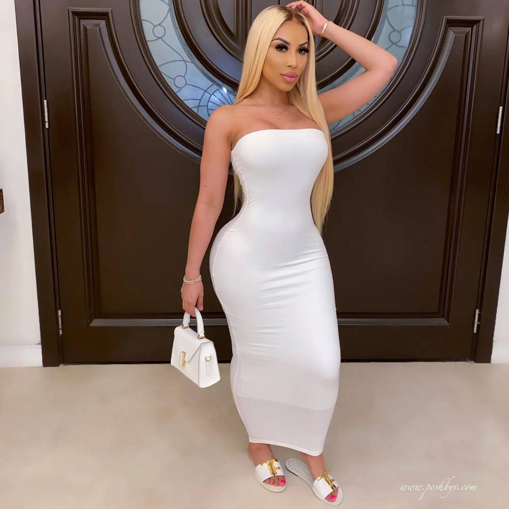 sexy sleeveless chest wrapped Dress