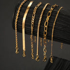 6Pcs Gold Color Bracelet Set