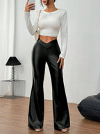 Sexy V-waist invisible zipper  pants