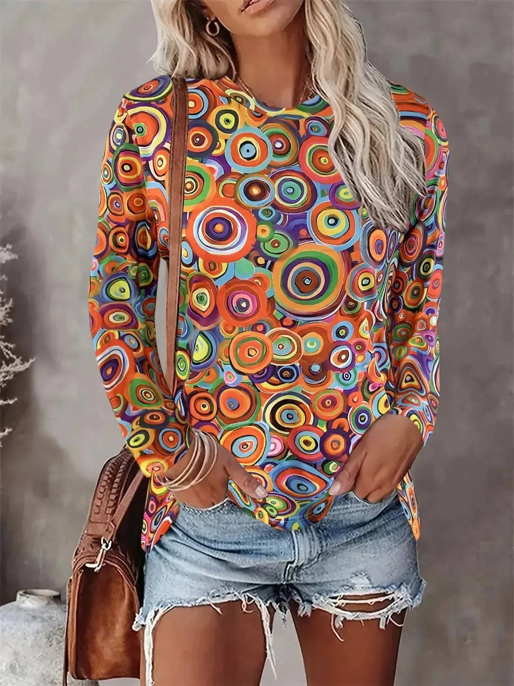 New Geometric Long Sleeve T-Shirt