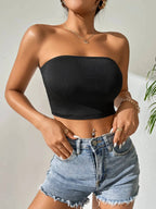 women spring summer strapless TOP
