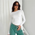 Women Casual Long Sleeve T-Shirt V E X C L U B H O U S E