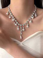 Pearl Tassel Choker Necklace for Women