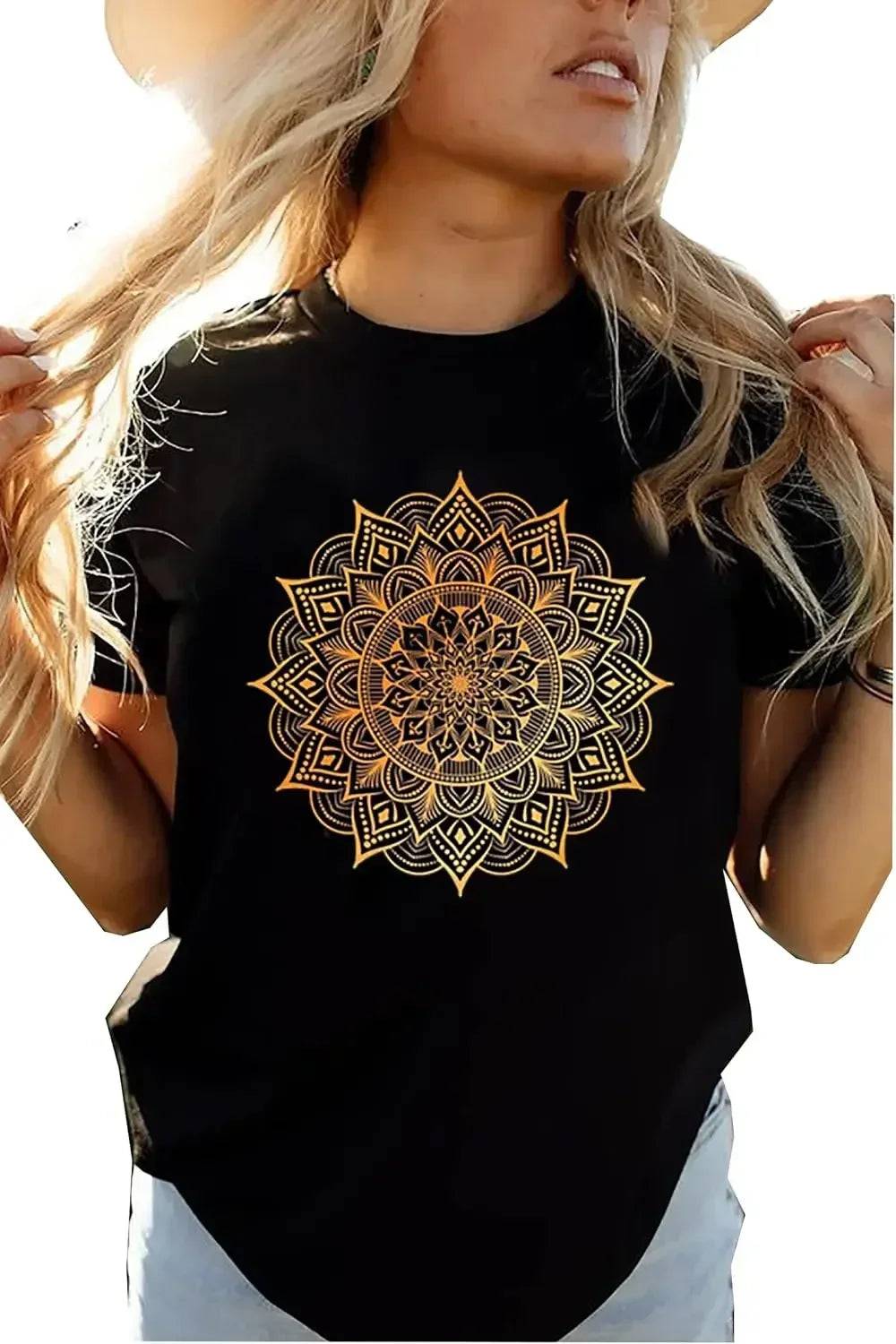 Flower O-neck T-shirt