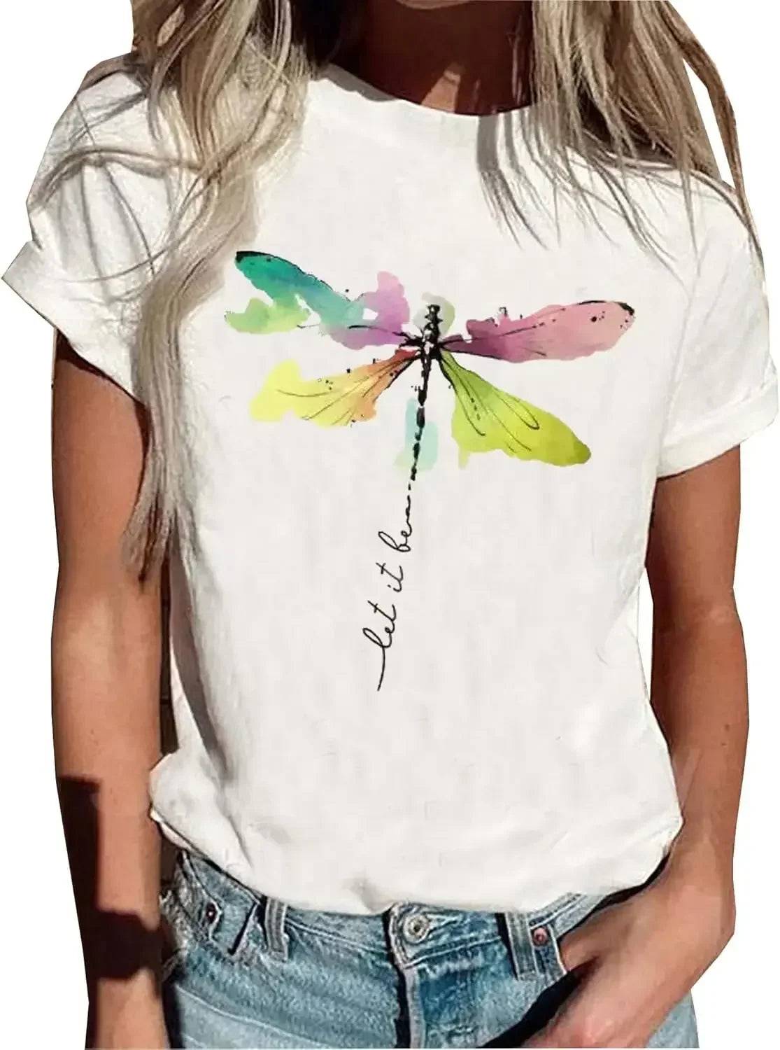 Flower O-neck T-shirt