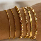 6Pcs Gold Color Bracelet Set