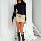 Women Casual Long Sleeve T-Shirt V E X C L U B H O U S E