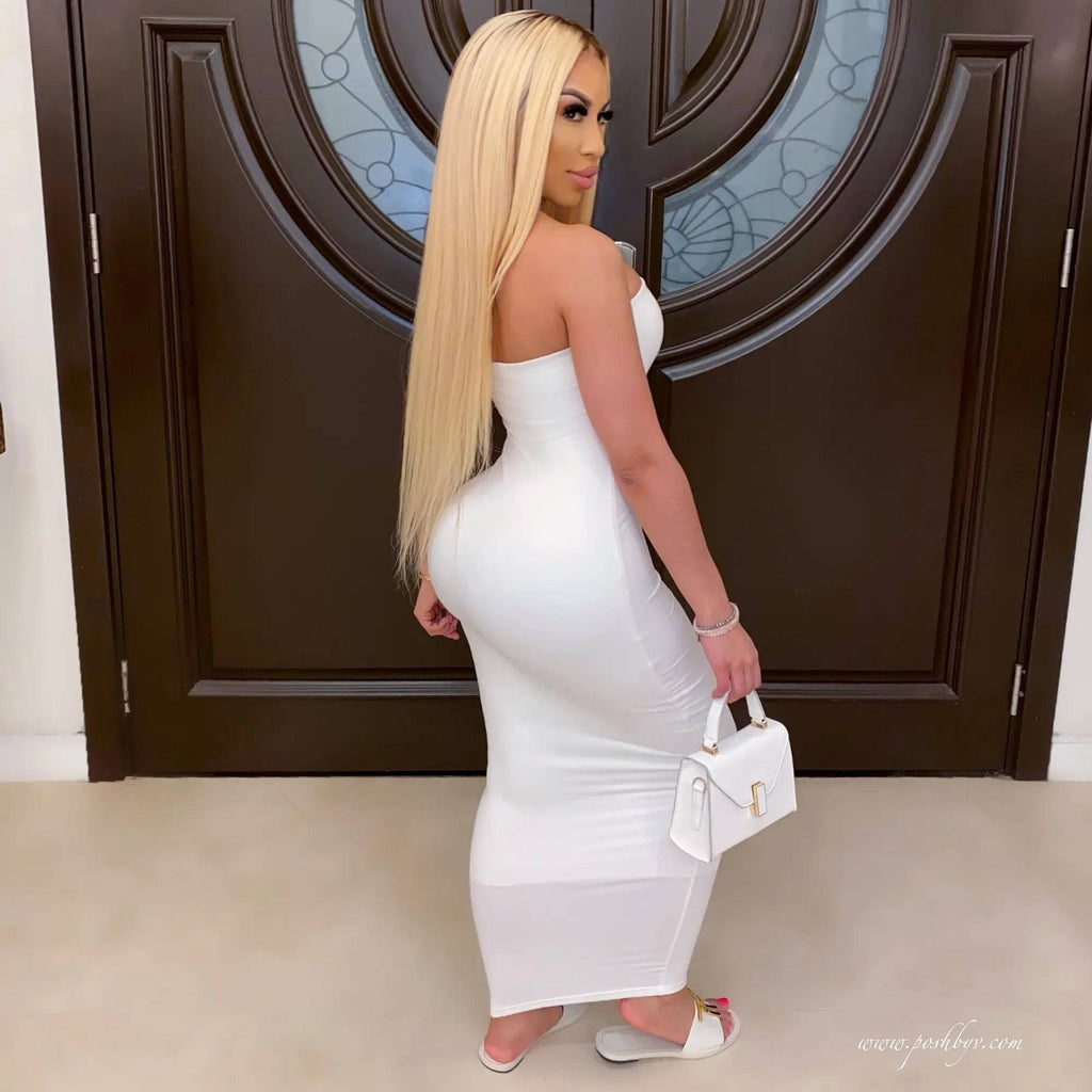 sexy sleeveless chest wrapped Dress