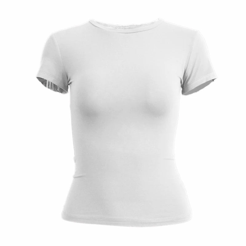 Woman Short Sleeve T-shirt Slim Fit Tops Female O-Neck V E X C L U B H O U S E