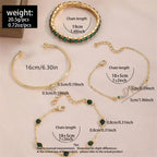 4Pcs/Set Snake Green Gemstone  Bracelet