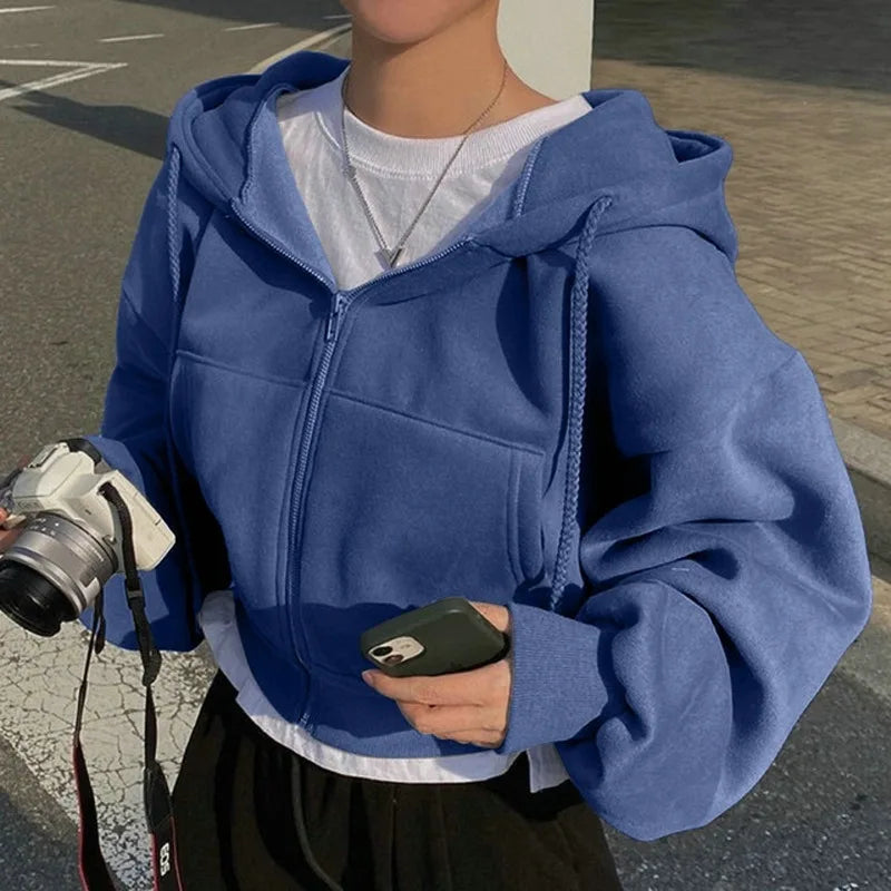 New Insfleece-lined Versatile Cropped Hoodie V E X C L U B H O U S E