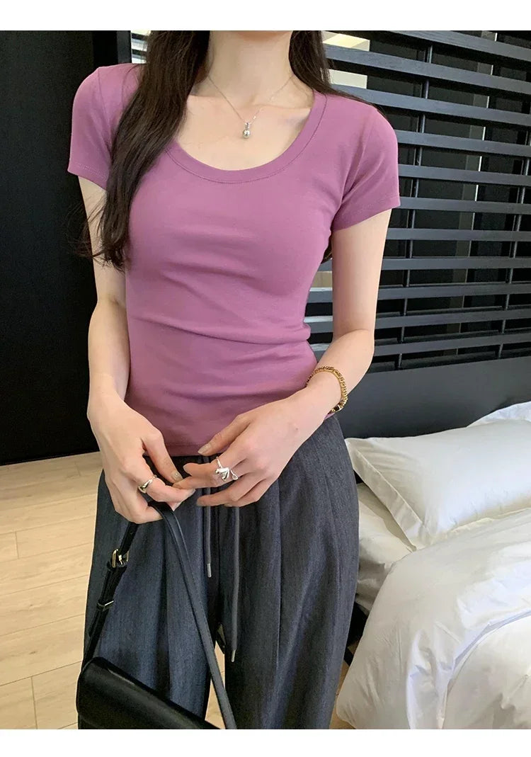 Casual Cotton T Shirt For Women V E X C L U B H O U S E