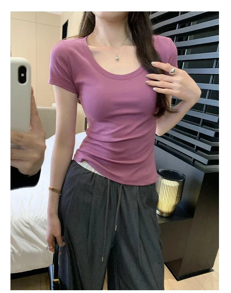 Casual Cotton T Shirt For Women V E X C L U B H O U S E