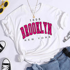 2024 New Summer Women T Shirt 1898 Brooklyn New York V E X C L U B H O U S E