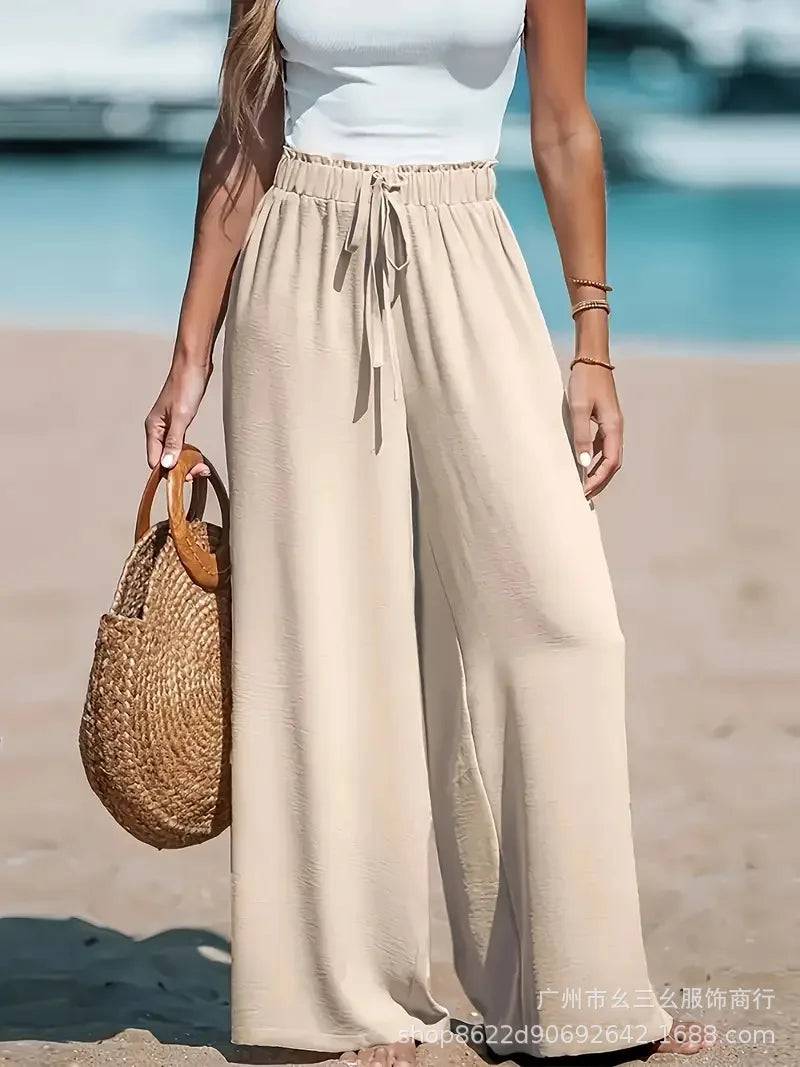 2025 New Oversized Drawstring Wide Leg Pant