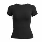 Woman Short Sleeve T-shirt Slim Fit Tops Female O-Neck V E X C L U B H O U S E