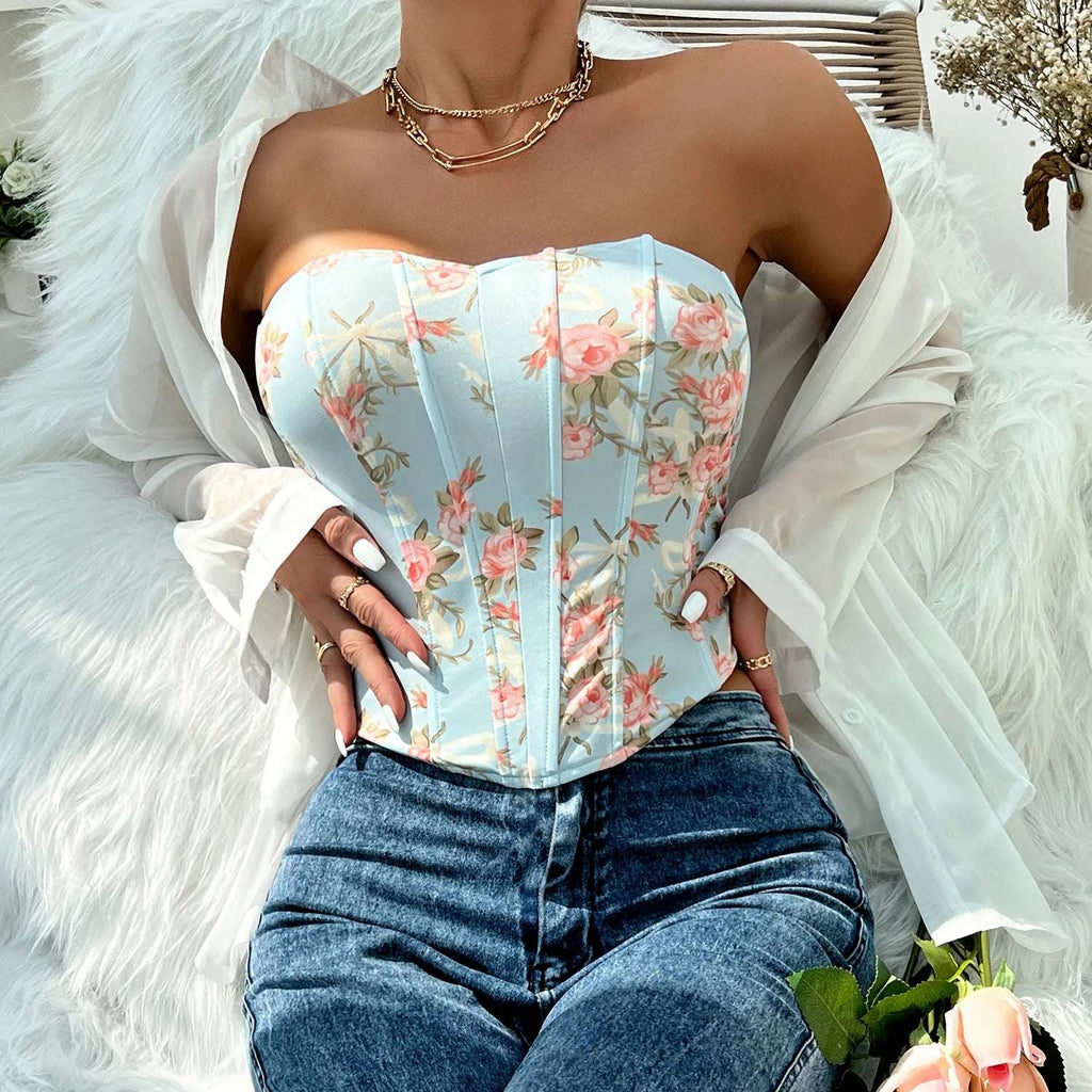 Floral Sexy Spicy Girl Corset