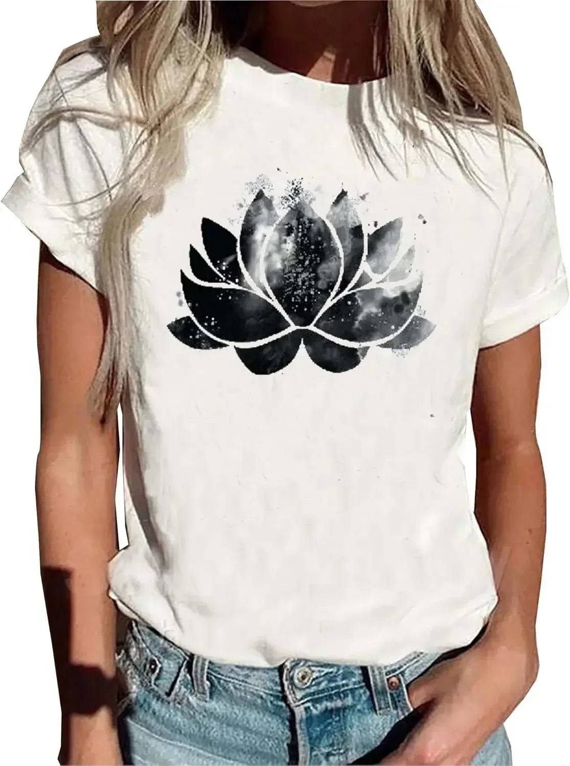 Flower O-neck T-shirt