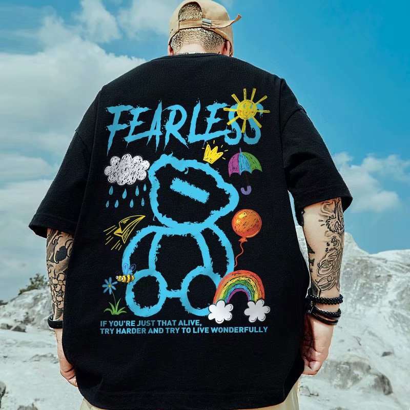 Bear Large Size Short Sleeve T-shirt Men's Trendy Brand - VEX CLUB HOUSE