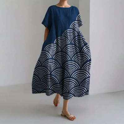 Womens 3D-printed Crew-neck Dress - VEX CLUB HOUSE