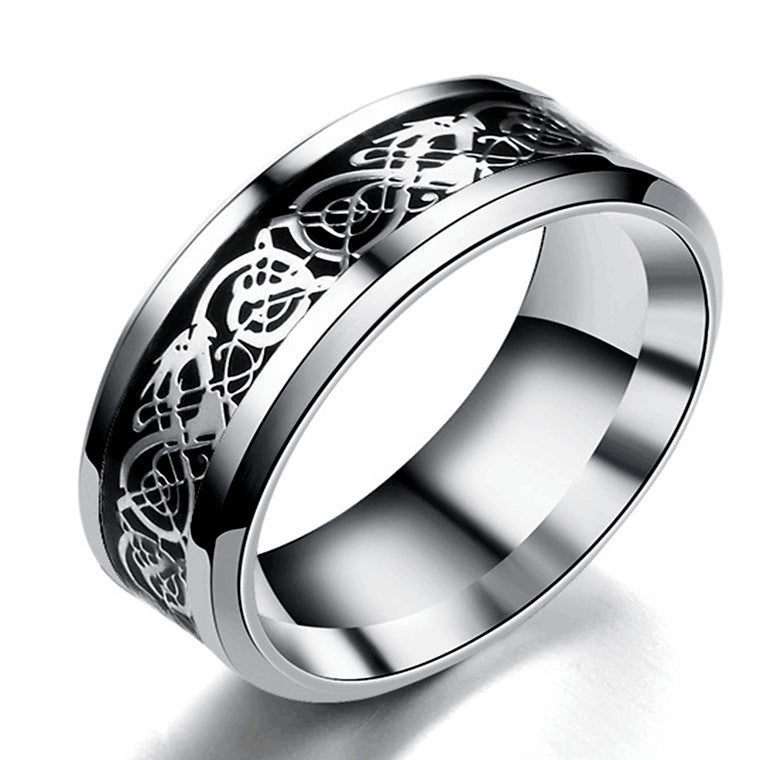 Dragon Pattern Rings Men Stainless Steel Ring Jewelry - VEX CLUB HOUSE