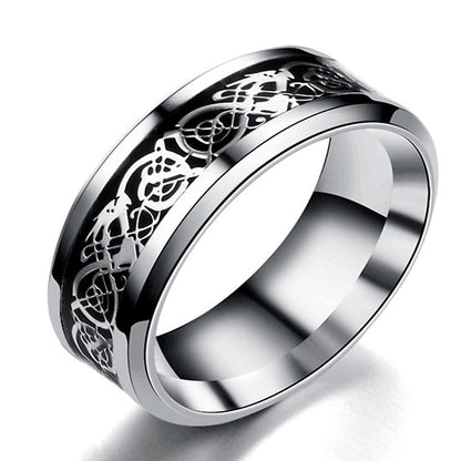 Dragon Pattern Rings Men Stainless Steel Ring Jewelry - VEX CLUB HOUSE