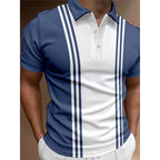 Casual 3 Button Printing Lapel Casual Men's T-shirt - VEX CLUB HOUSE